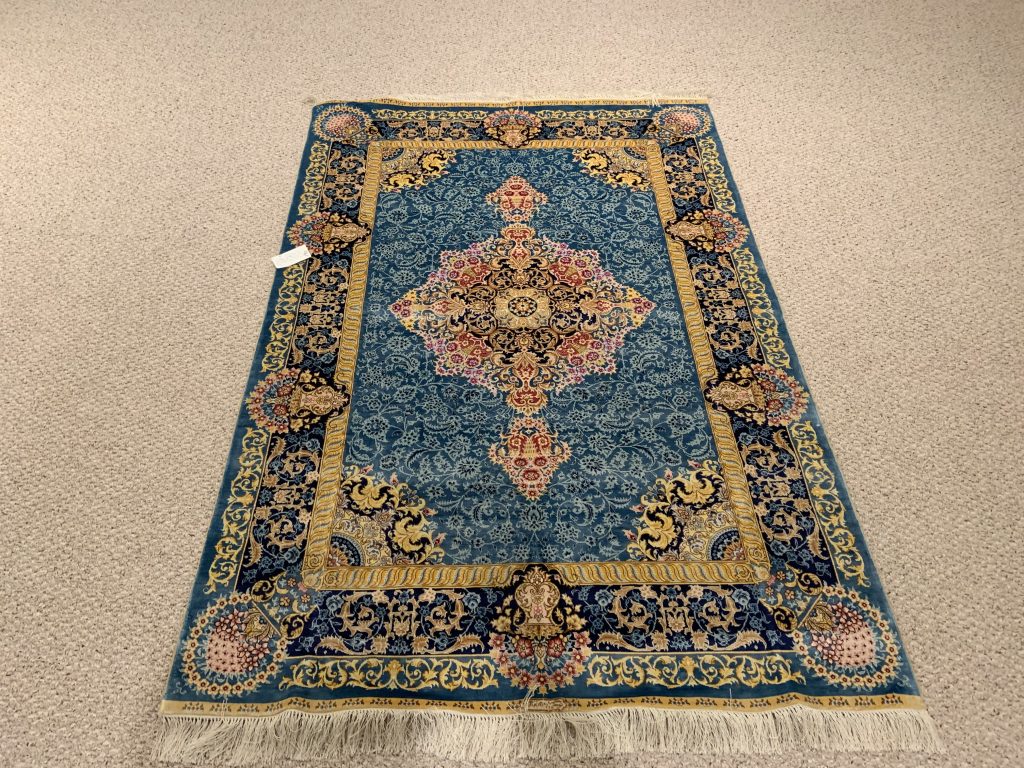 Sino-Persian silk medallion rug