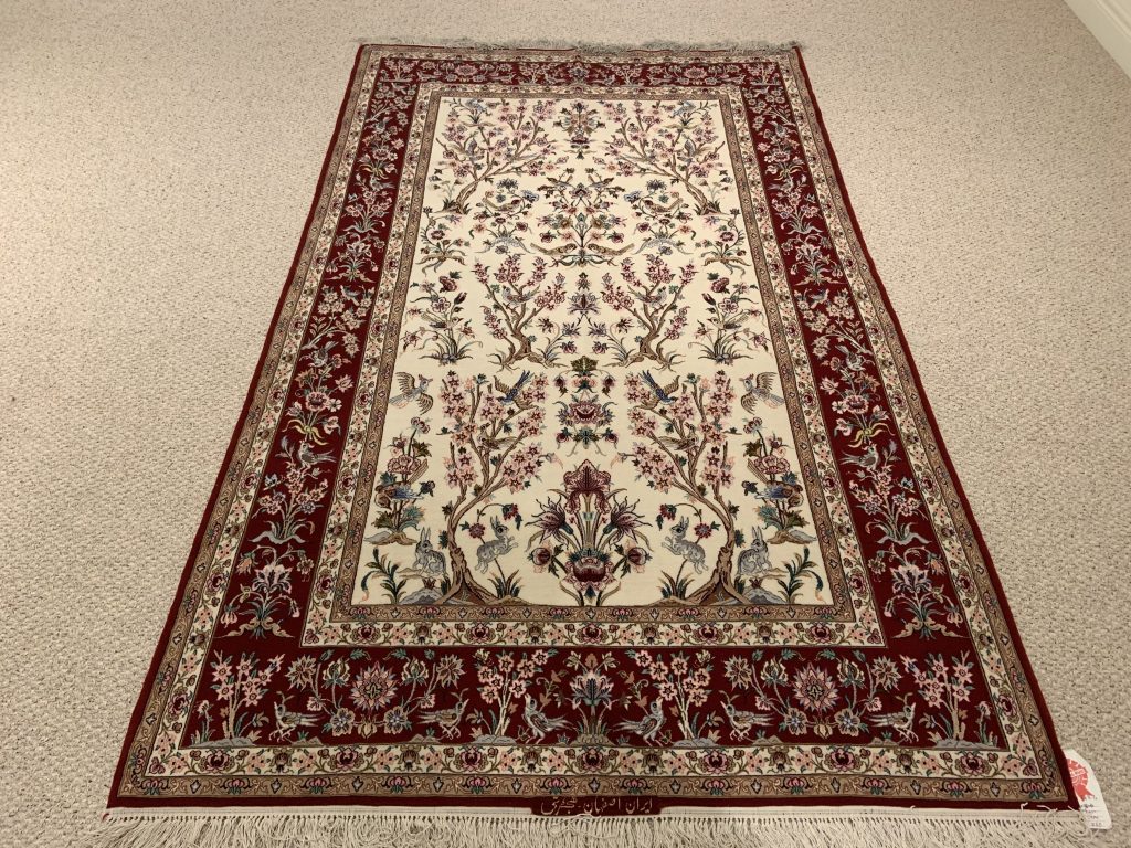 Isfahan silk-base Persian rug