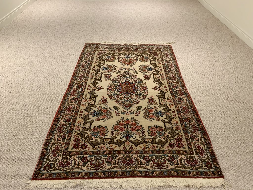 Qum semi-antique silk and wool rug